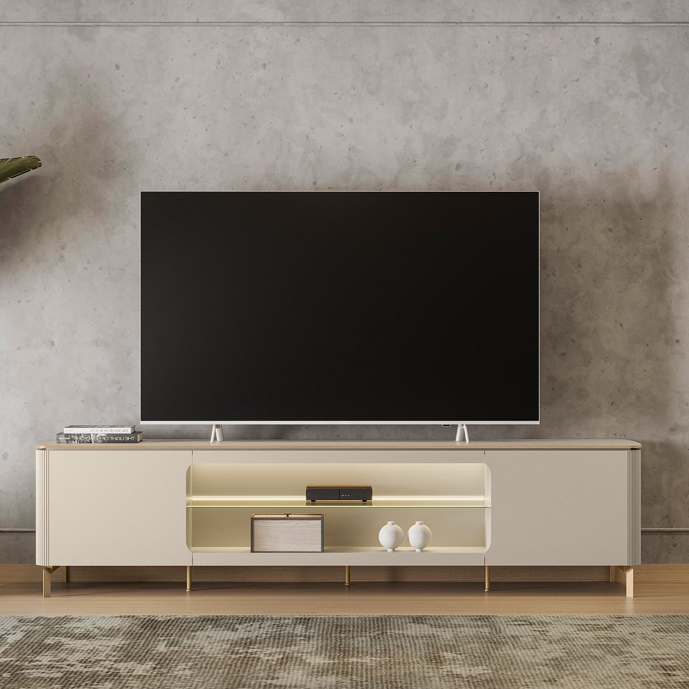 Rack ate 85" Santorini Off White/Tauari Fosco - LINEA BRASIL - Imagem 12