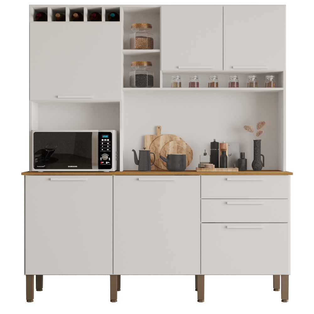 Kit Cozinha New Topázio 1,65 m Branco - SALLÊTO - Imagem 5