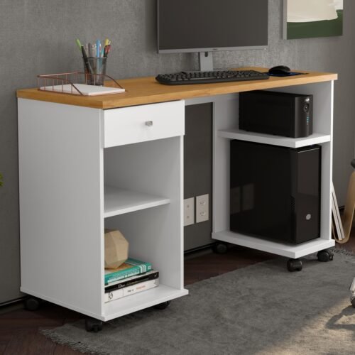 Mesa para Computador Million Branco/Cinamomo - PATRIMAR
