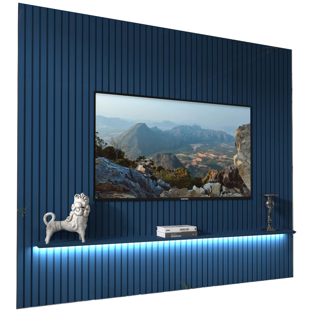 Painel ate 85" Nobre Ripado 230 Azul - GELIUS - Imagem 4