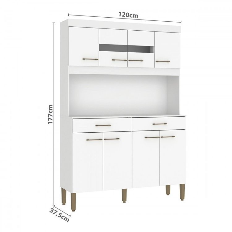 Kit Cozinha Laura K120 1,20 m Branco - FELLICCI - Imagem 3