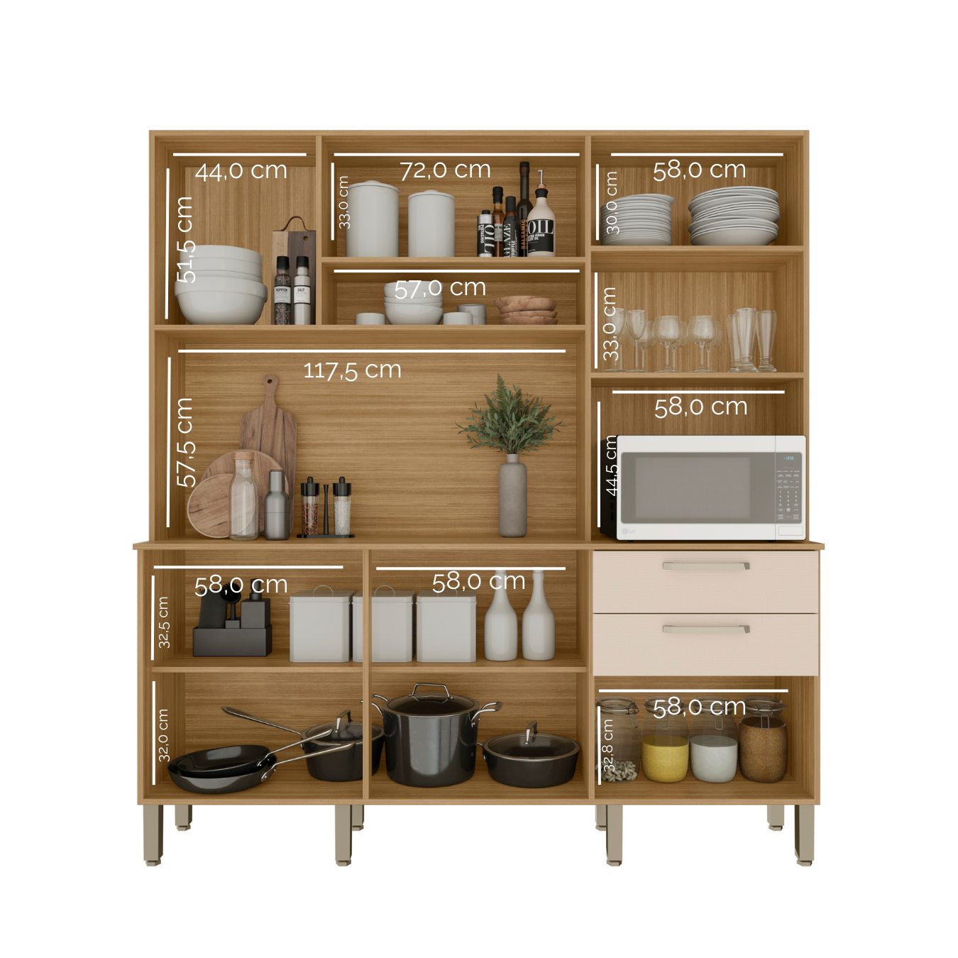 Kit Cozinha Ferrara Plus 1,80 m Freijó/Soft - KIT'S PARANÁ - Imagem 3
