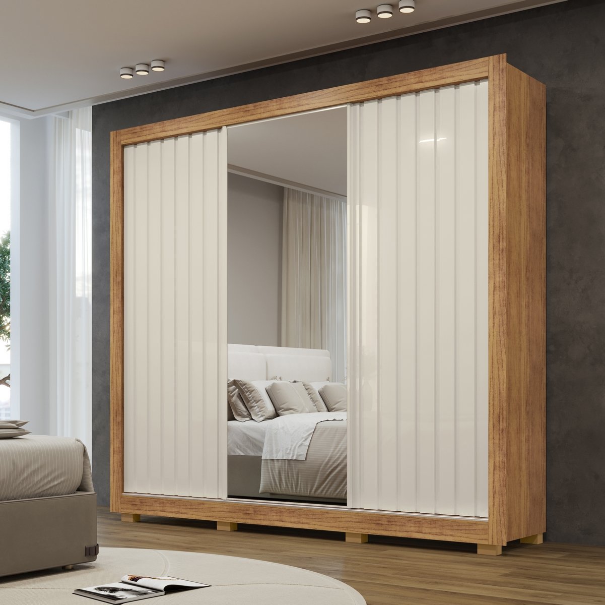Guarda-Roupa Teresópolis 2,25 m Cedro/Areia – RUD RACK