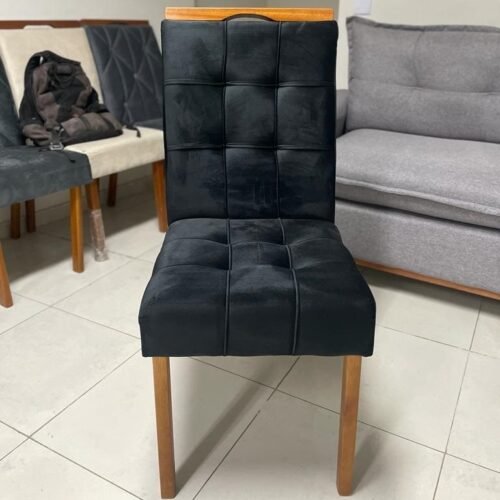 Alternative view of Mesa Amora BA35 160 (S/Vidro) Canela com 6 Cadeiras Sophia Veludo Preto – KAPPESBERG + WM DECOR