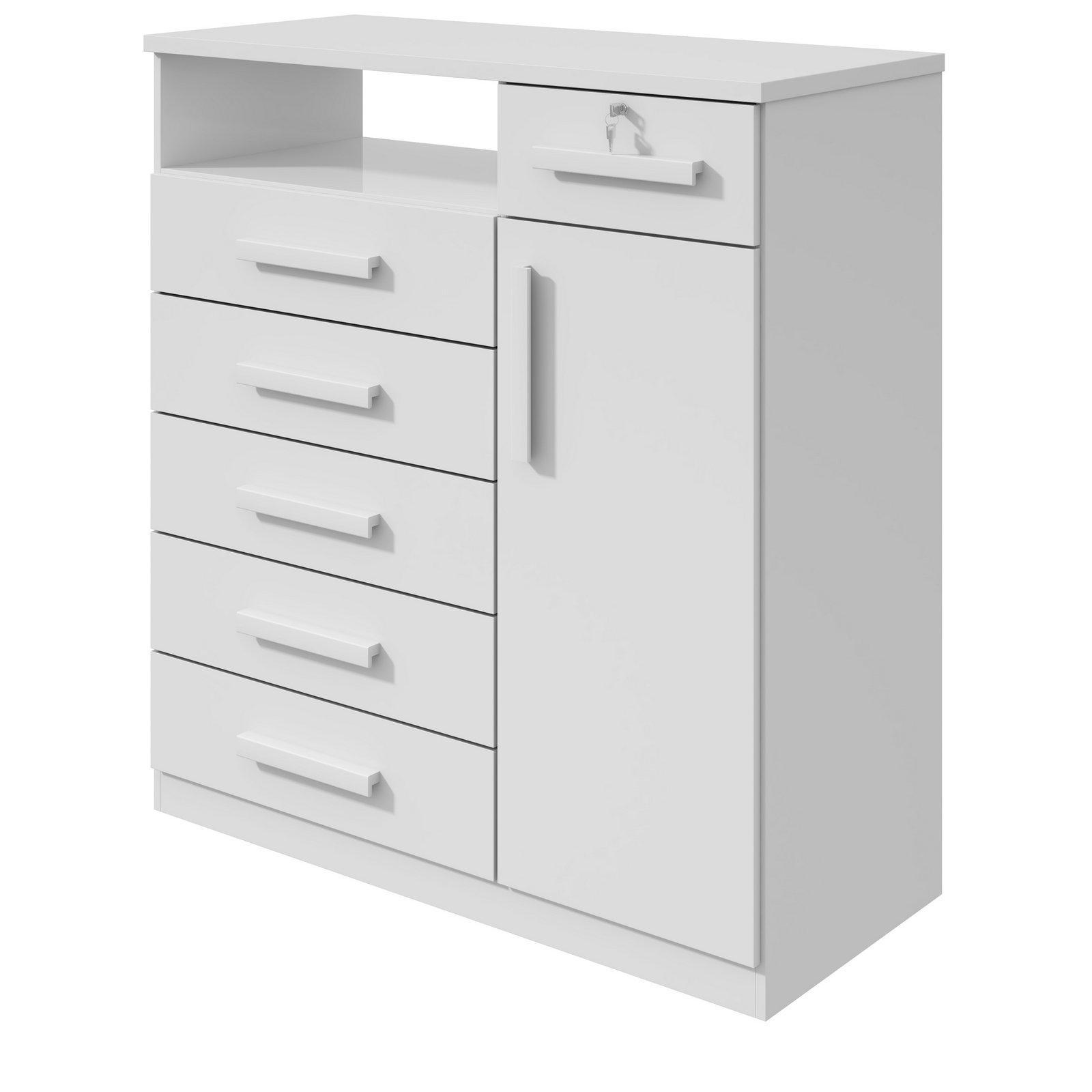 Cômoda 6 Gavetas com Sapateira Da Vinci Branco - LOPAS - Imagem 7