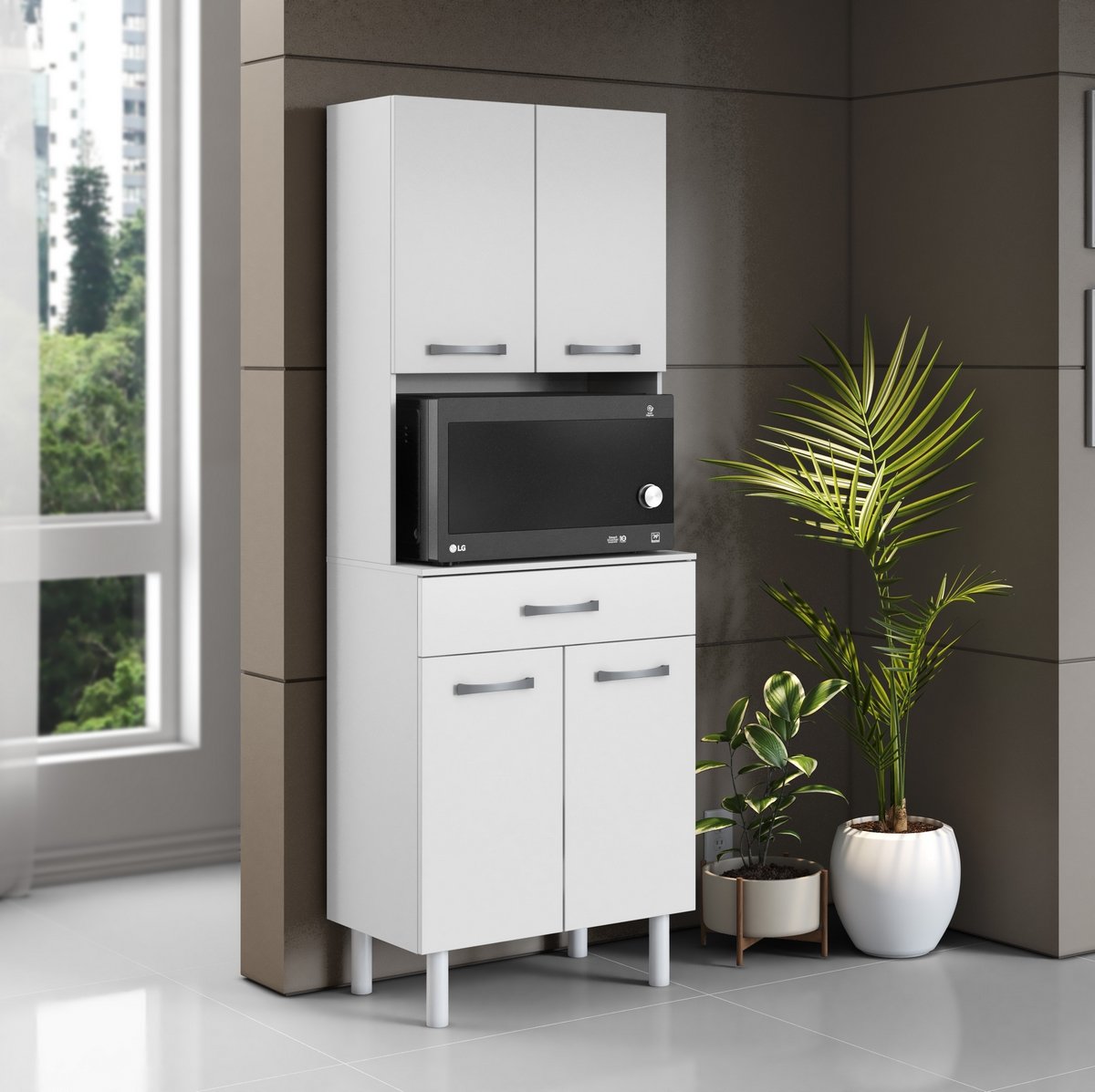Paneleiro/Kit Cozinha 4P1G Balli Branco - ARAMOVEIS