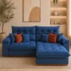 Sofá Retrátil e Reclinável Anabelle 2,50 Veludo Azul - WM ESTOFADOS