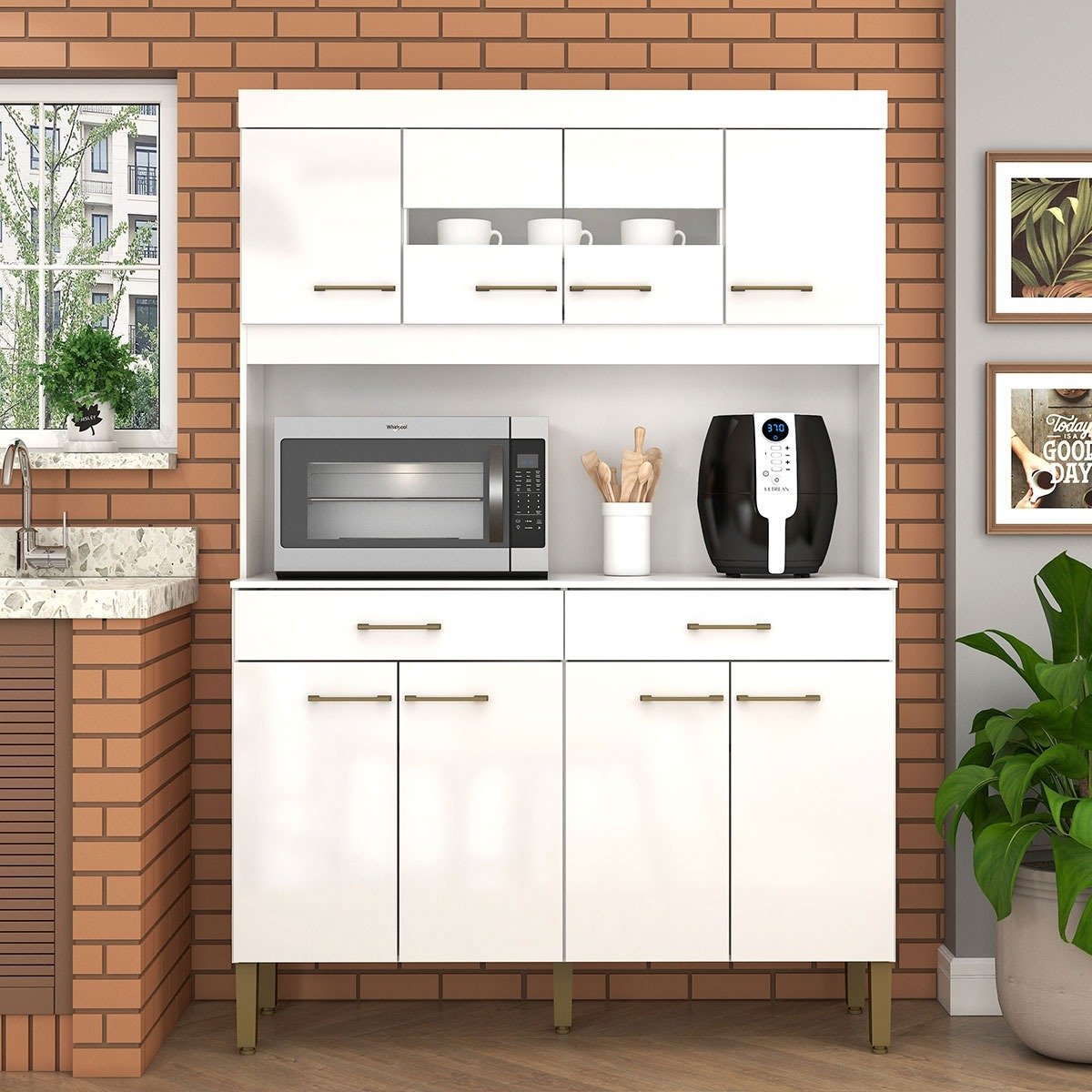 Kit Cozinha Laura K120 1,20 m Branco - FELLICCI