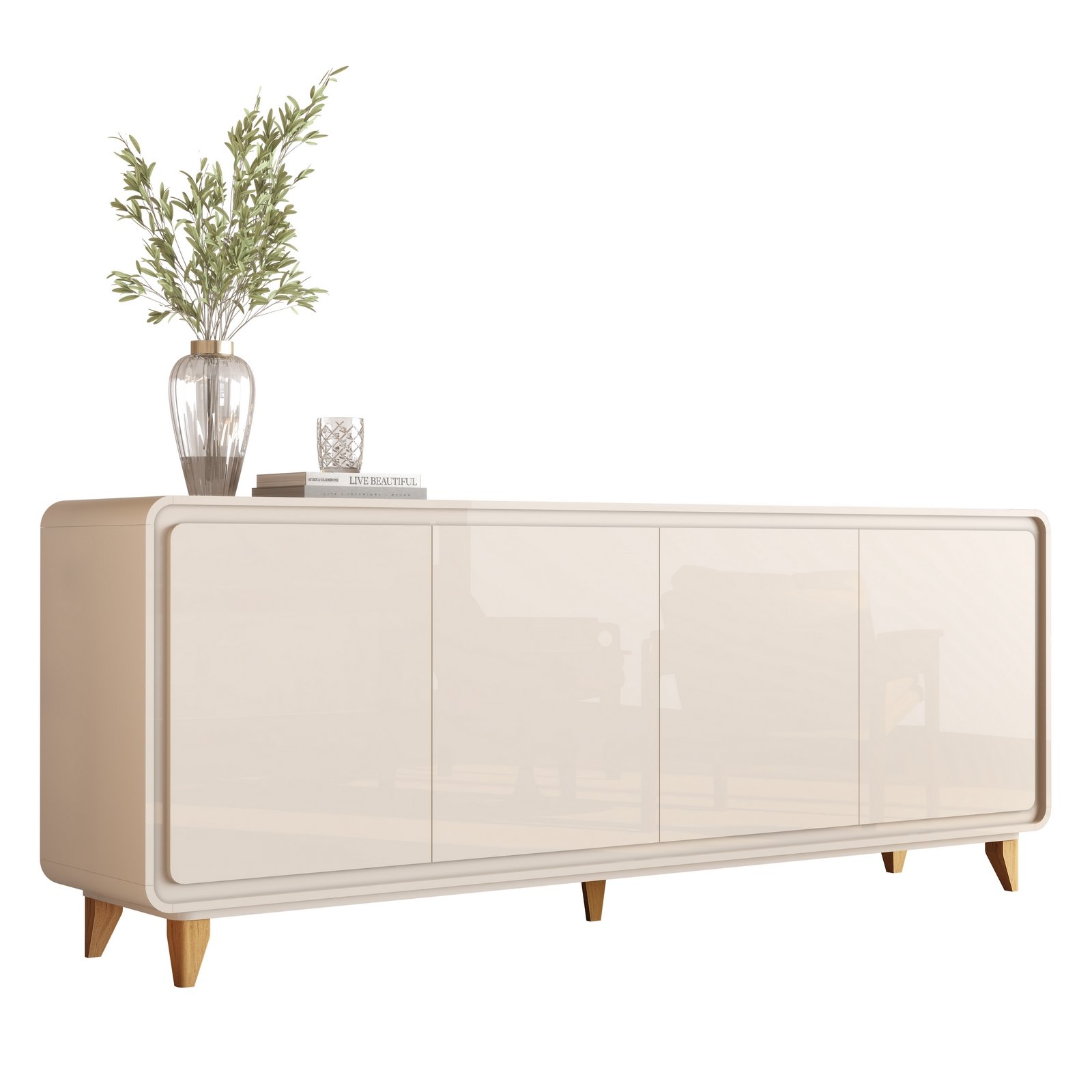 Buffet 4 Portas Liv Off White – EDN MÓVEIS - Imagem 4