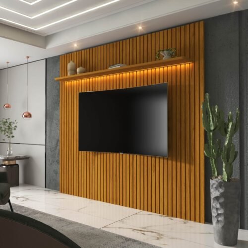 Alternative view of Painel até 75" Nobre Ripado 185 Naturale - GELIUS