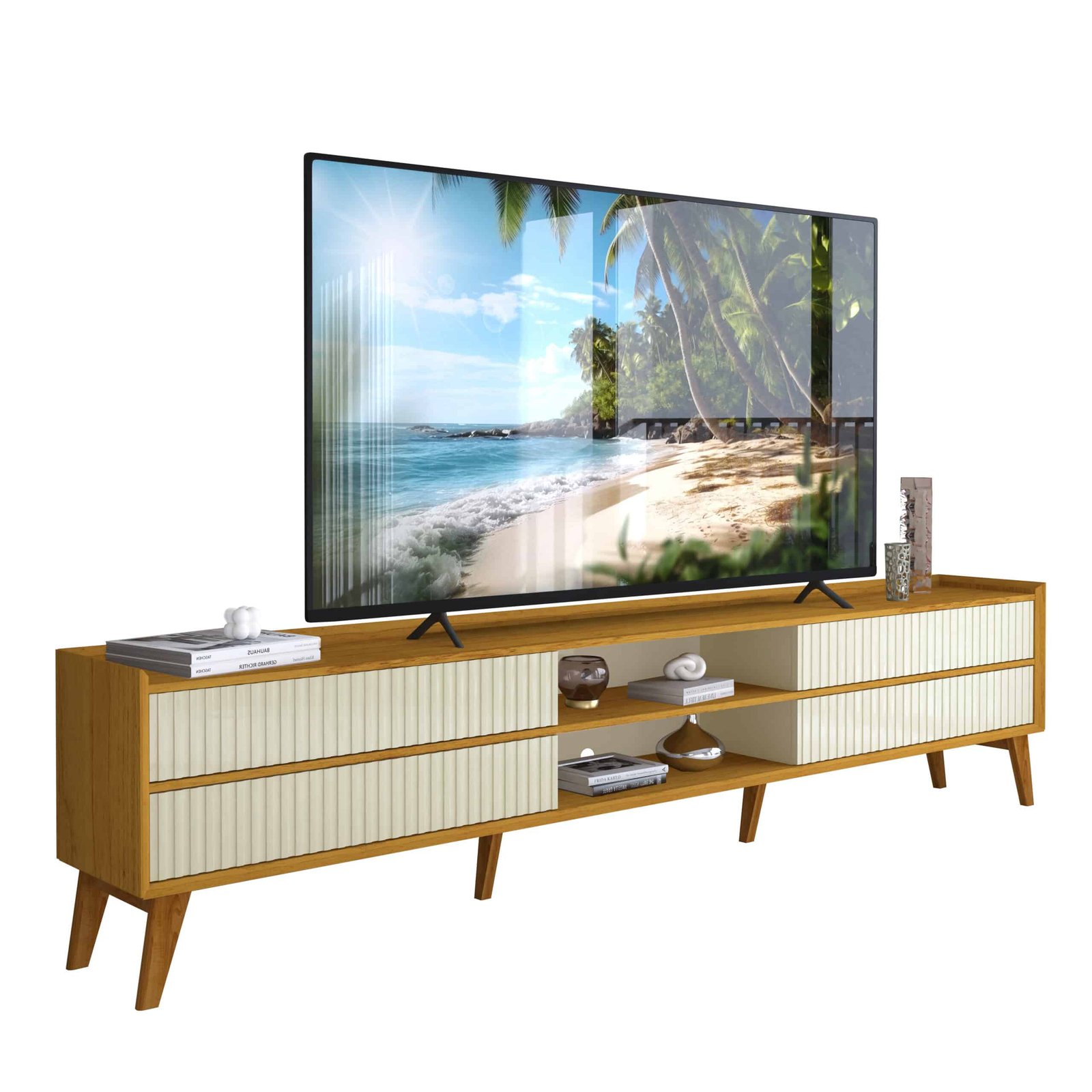 Rack ate 85" Magnifico Naturale/Off White - GELIUS - Imagem 7