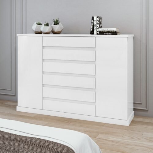 Cômoda 7 Gavetas Vedra Branco – LOPAS