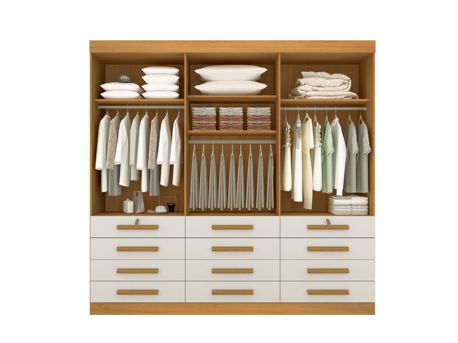 Guarda-Roupa 6 Portas Mônaco 2,40 m Cinamomo/Off White – D’DORO MÓVEIS - Imagem 5