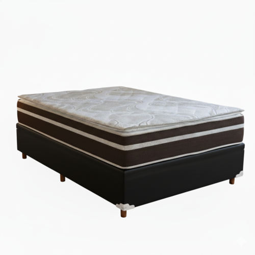 Alternative view of Colchão Casal Dom D33 + Base Box Simples Corino Preto – BIOSTAR/BIOFLEX