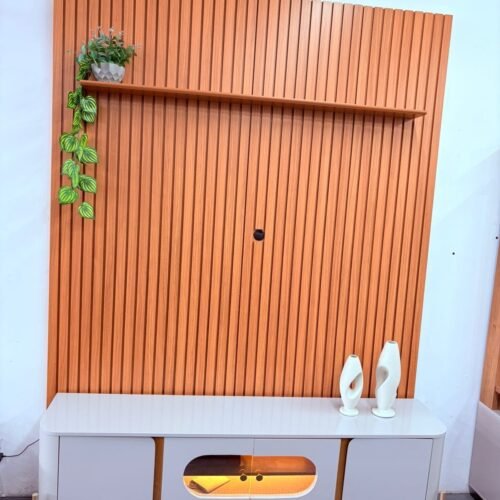 Alternative view of Painel até 75″ Arbo 1.9 Cedro + Rack Juquehy Off White/Naturale – EDN MÓVEIS + BECHARA