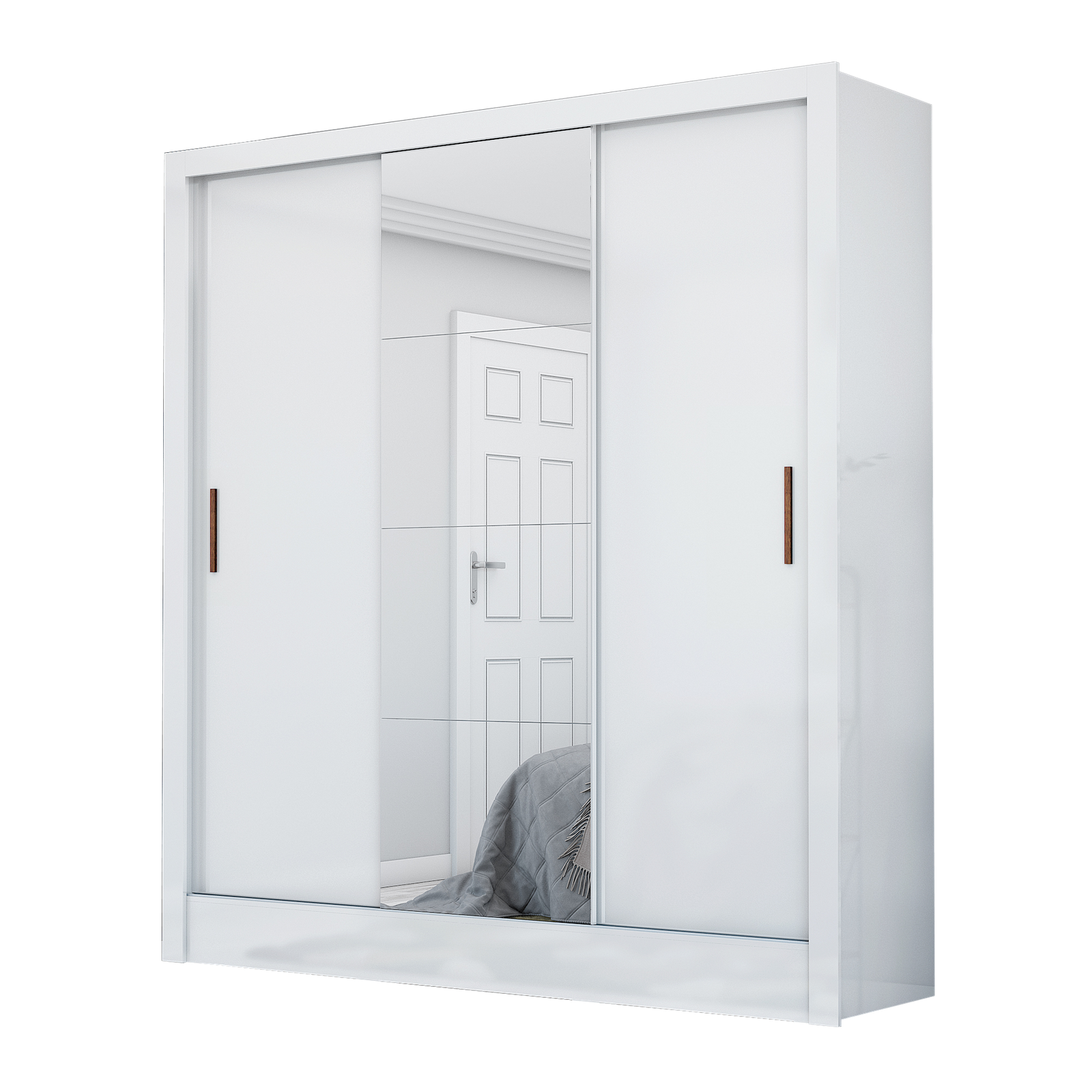 Guarda-Roupa 3 Portas Dubai/Santiago Plus (1 porta espelhada) 1,79 m Branco - CARIOCA MÓVEIS - Imagem 3