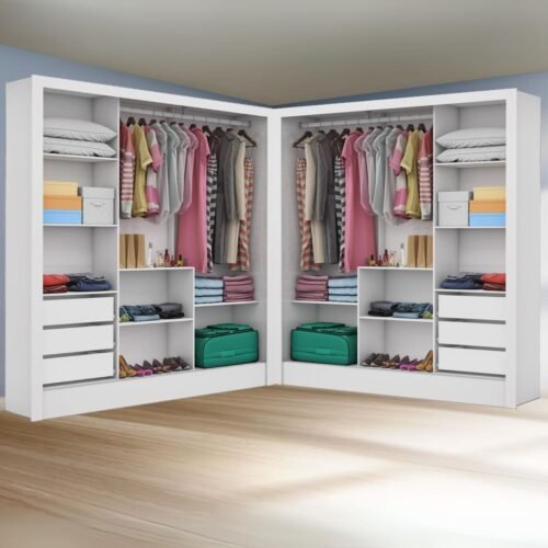 Closet Dubai/Santiago 1,79 m x 1,79 m Branco – CARIOCA MÓVEIS