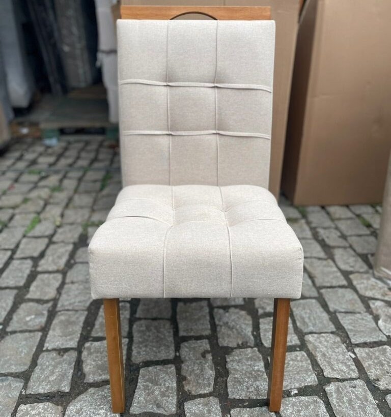 Mesa Alegra 120 Cinamomo/Off White com 4 Cadeiras Sophia Linho Bege 200 – JCM MOVELARIA + WM DECOR - Imagem 2