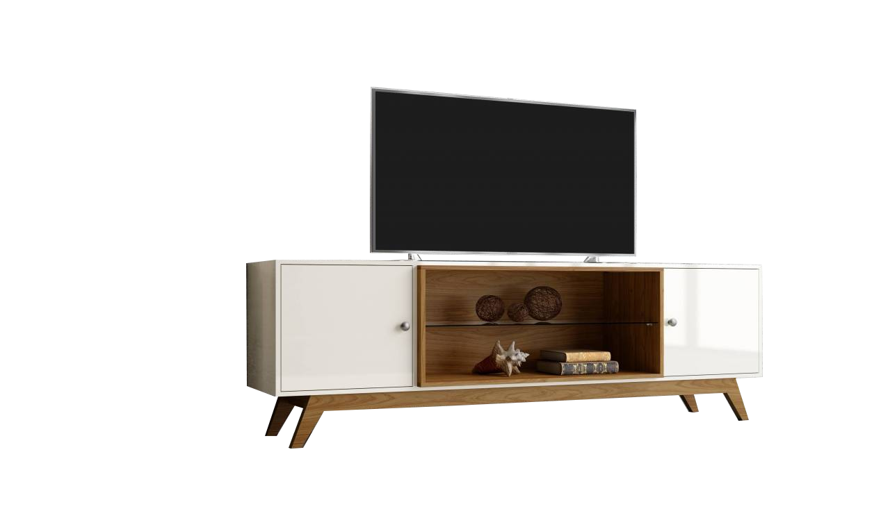 Rack até 60" Thor R418 Off White/Freijó - DALLA COSTA - Imagem 2