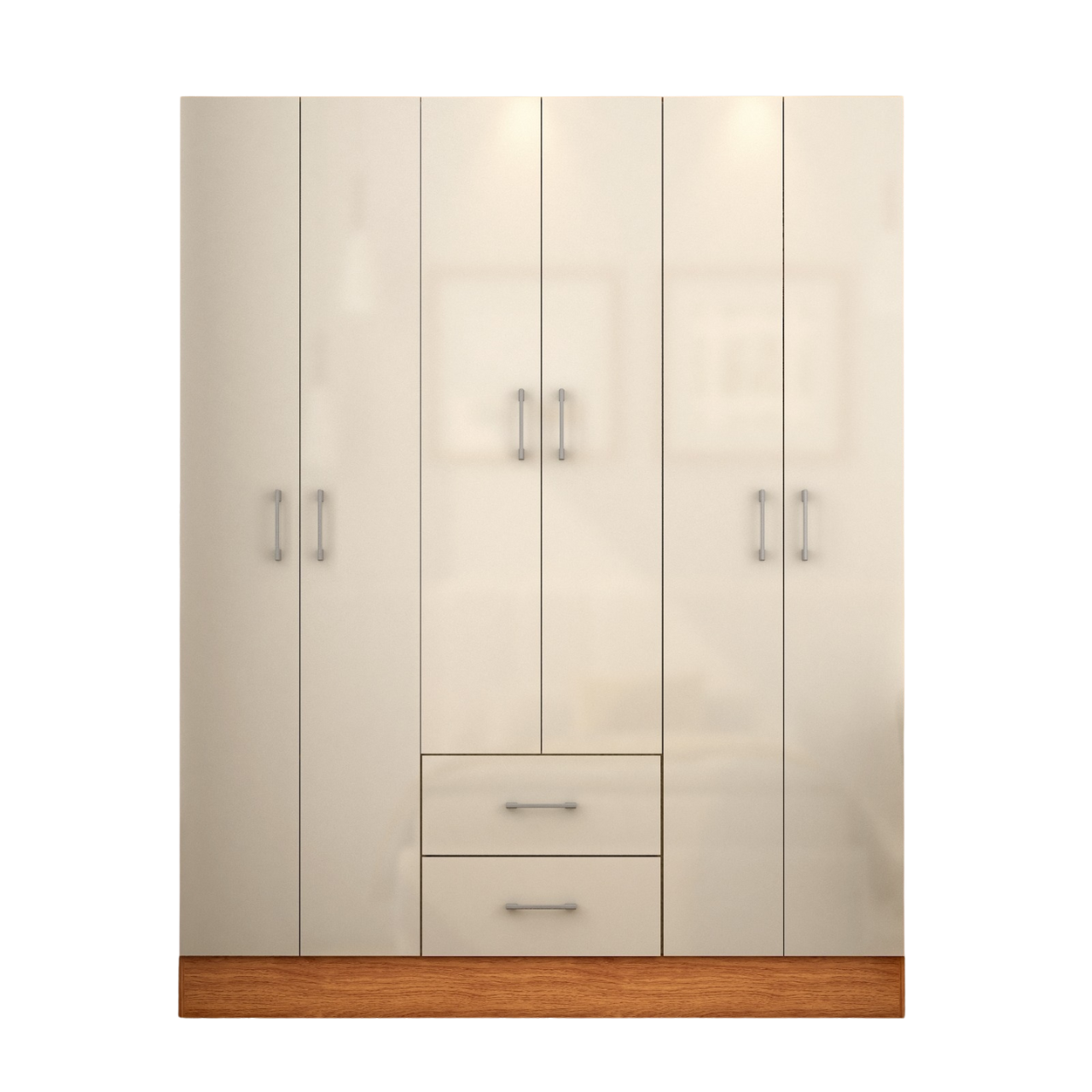 Guarda-Roupa 6 Portas Jamaica 6002 1,34 m Cinamomo/Off White – FELLICCI - Imagem 3