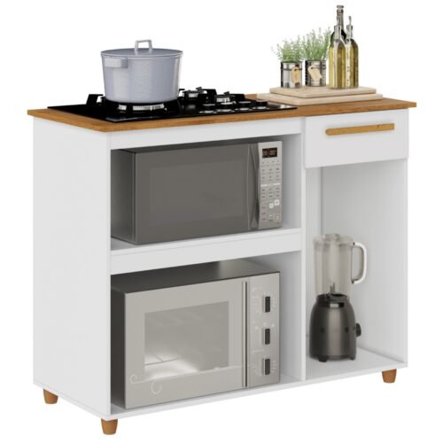 Alternative view of Balcão para Cooktop 5 Bocas Chicago Branco - KAIKI MÓVEIS
