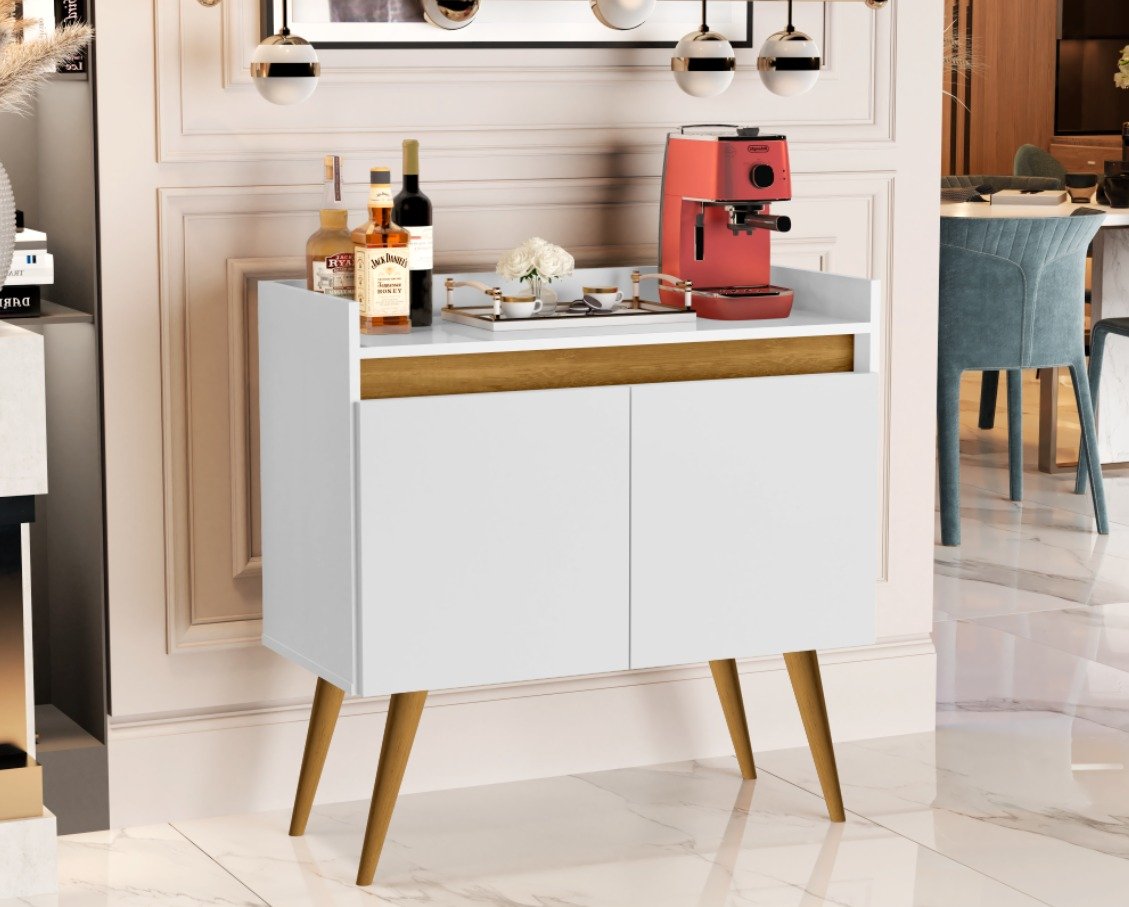 Buffet 2 Portas Gold Branco/Mel/Branco – MOVEIS PRIMUS - Imagem 2