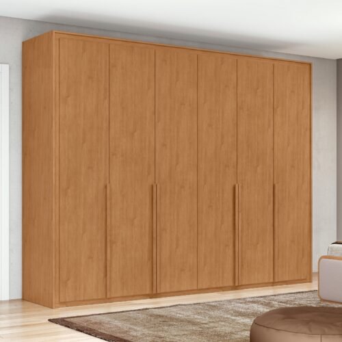 Guarda-Roupa 6 Portas Imperatore 2,74 m Amêndoa Clean - LOPAS
