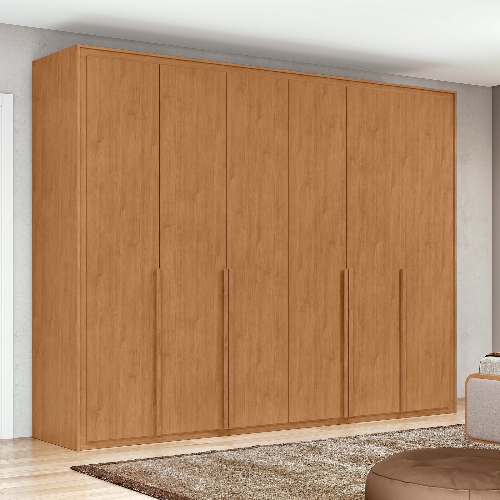 Guarda-Roupa 6 Portas Imperatore 2,74 m Amêndoa Clean - LOPAS