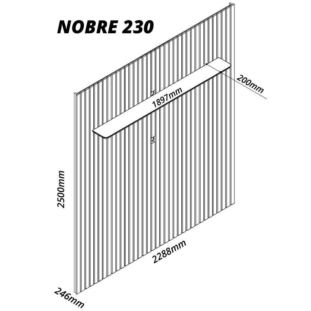 Painel ate 85" Nobre Ripado 230 Azul - GELIUS - Imagem 6
