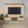 Painel Home ate 75" Zurique Tauari/Off White Brilho - LINEA BRASIL
