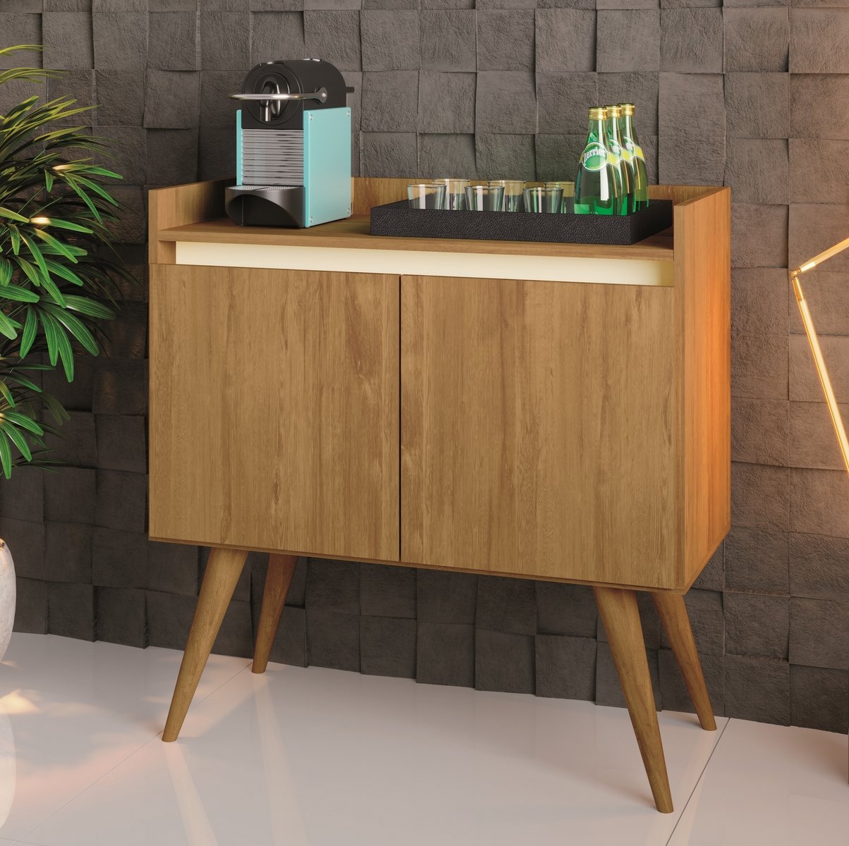 Buffet 2 Portas Gold Mel/Perola - MOVEIS PRIMUS
