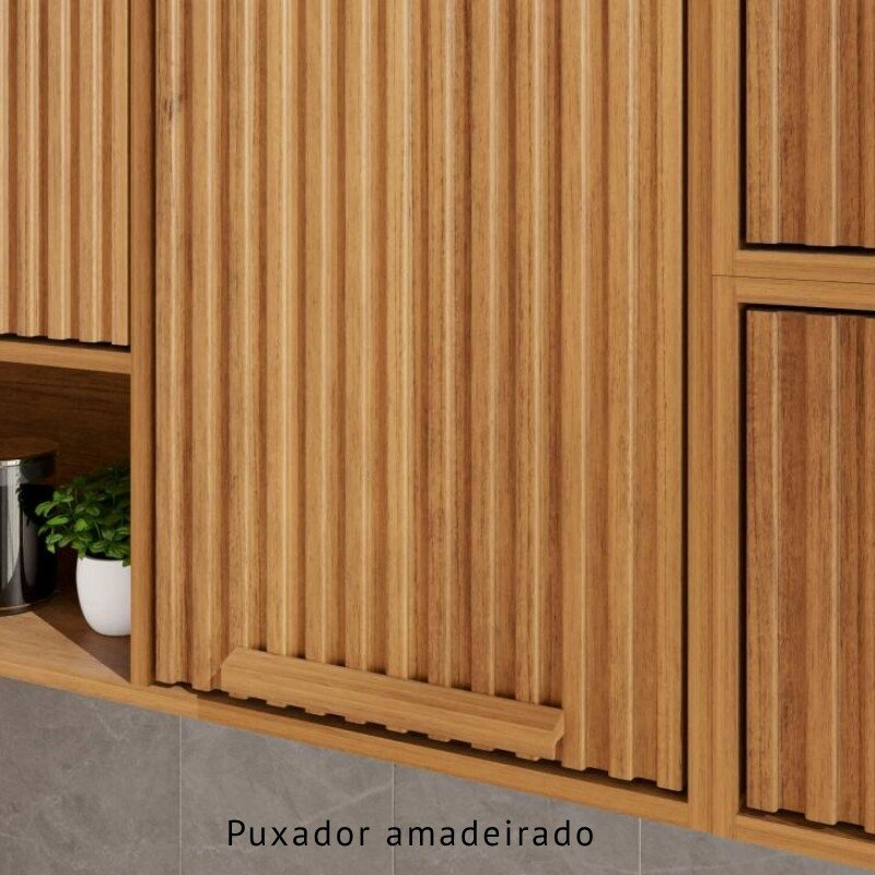 Aéreo de Cozinha Ripado 0,80m Flórida Cinamomo - Sallêto - Imagem 5