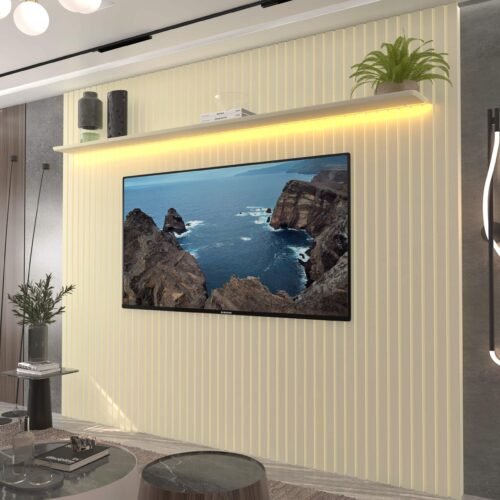 Alternative view of Painel ate 85" Nobre Ripado 230 Off White - GELIUS