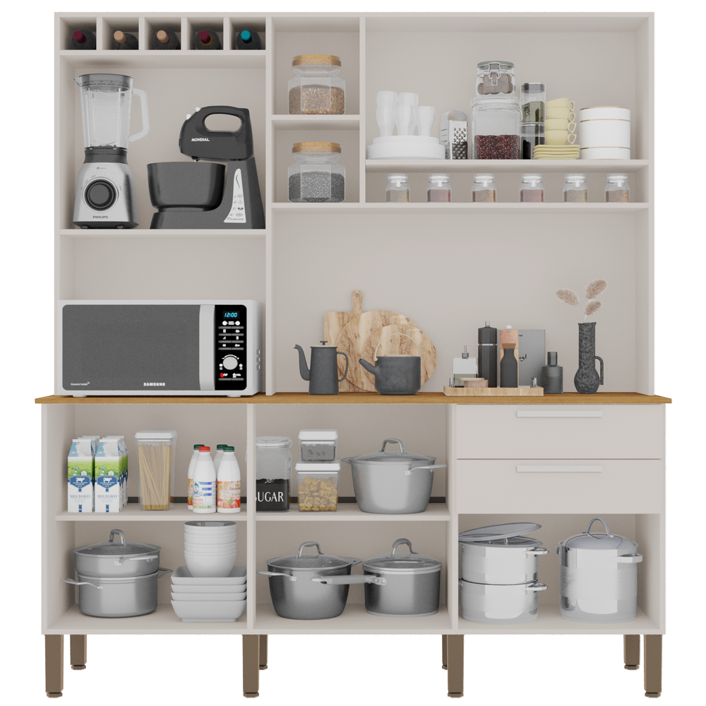 Kit Cozinha New Topázio 1,65 m Branco - SALLÊTO - Imagem 2