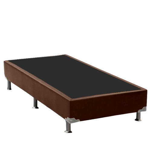 Alternative view of Base Box Solteiro Simples Corino Marrom - ALTO NIVEL CAMAS E COLCHOES