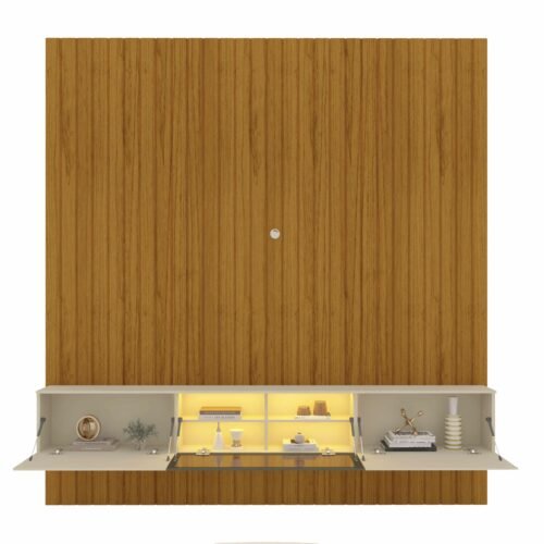Alternative view of Home Suspenso até 85" Majestade 230 Naturale com Nicho Luminare Off White - GELIUS