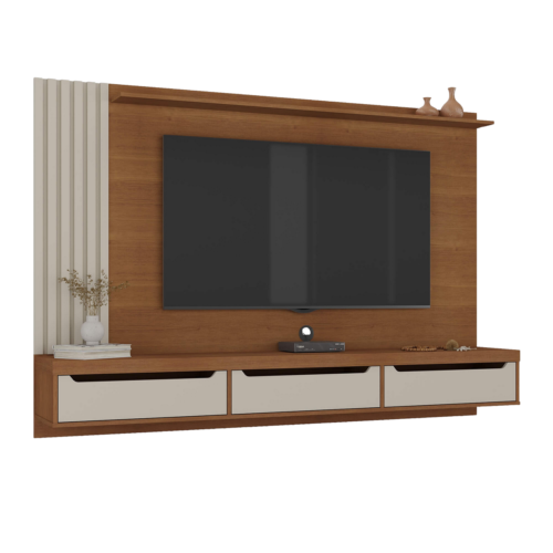 Alternative view of Painel até 75" Presence Cinamomo/Off White - ARTELY