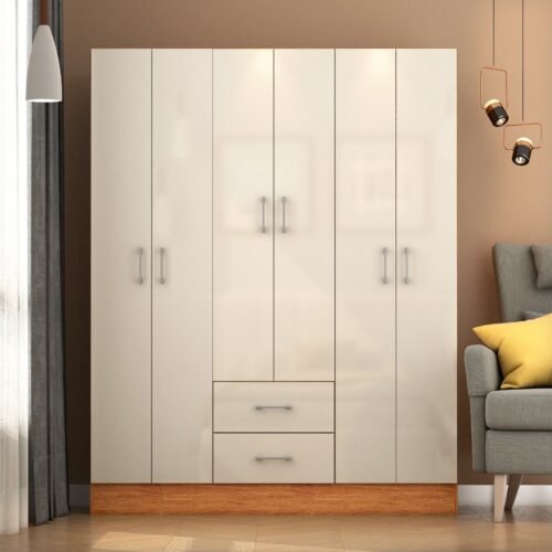 Alternative view of Guarda-Roupa 6 Portas Jamaica 6002 1,34 m Cinamomo/Off White – FELLICCI