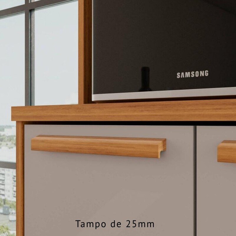 Balcão de Cozinha 0,80m Flórida Cinamomo/Off - Sallêto - Imagem 4