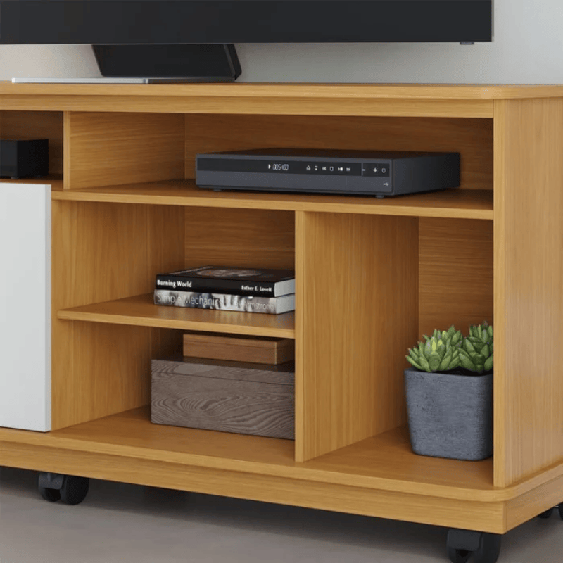 Rack Bancada 1,50m Jurerê Naturale/Off White Mate para TV até 65" - Colibri - Imagem 5