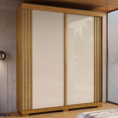 Alternative view of Guarda-Roupa 2 Portas Athena 1,80 m (S/Espelho) Cinamomo/Off White/Cinamomo – ACP MÓVEIS