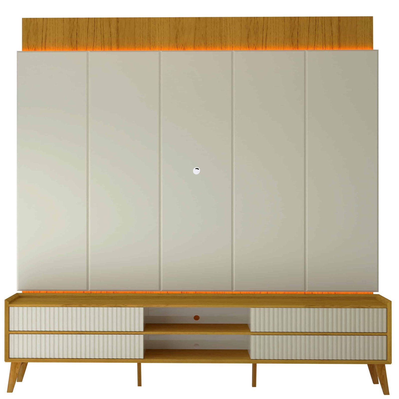 Painel + Rack até 85" Magnífico Naturale/Off White - GELIUS - Imagem 10
