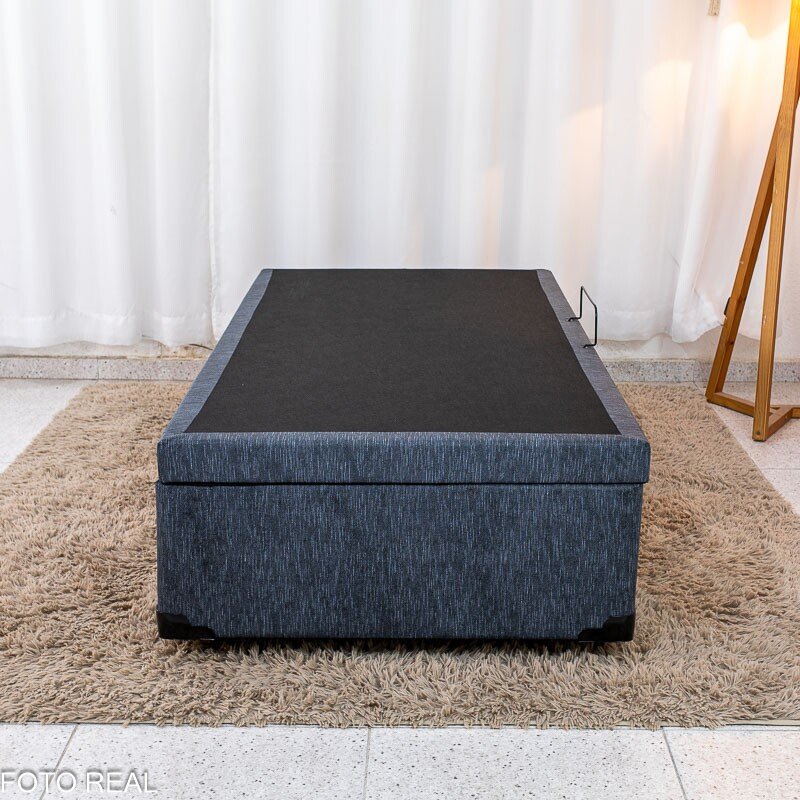 Base Box Baú Solteiro Confort Linho Petróleo Blindado 88x188x45 - Issacar - Imagem 4