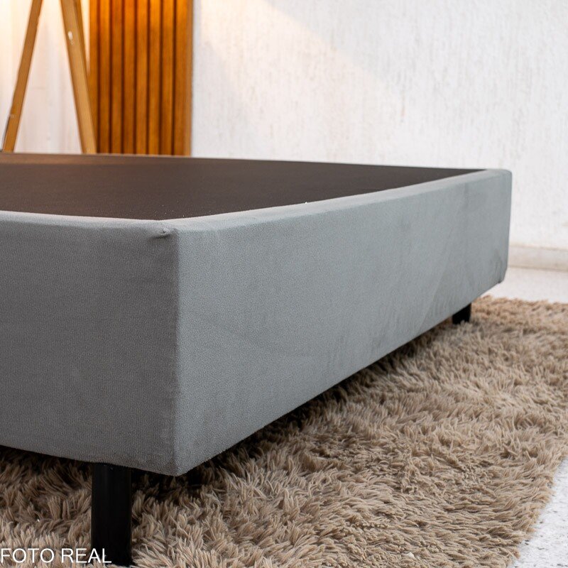 Base Box Casal Sued Cinza 138x188x37 cm - Ortobel - Imagem 3