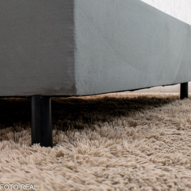Base Box Casal Sued Cinza 138x188x37 cm - Ortobel - Imagem 4