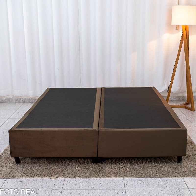 Base Box Queen Sued Marrom 158x198x37 cm - Ortobel - Imagem 2