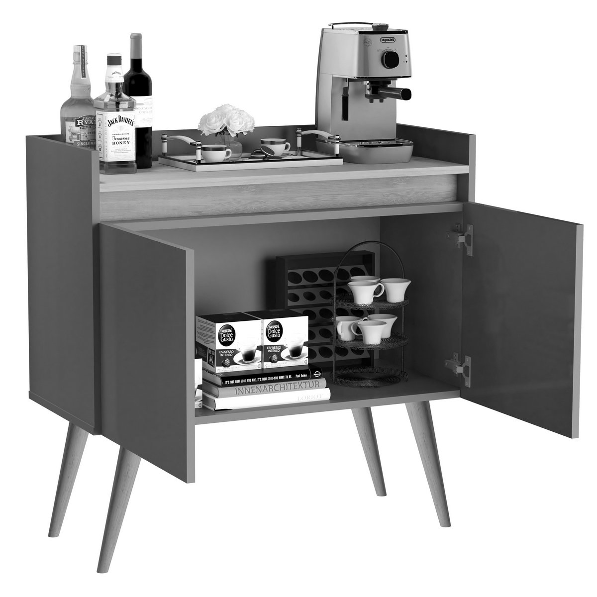 Buffet 2 Portas Gold Mel/Perola - MOVEIS PRIMUS - Imagem 4