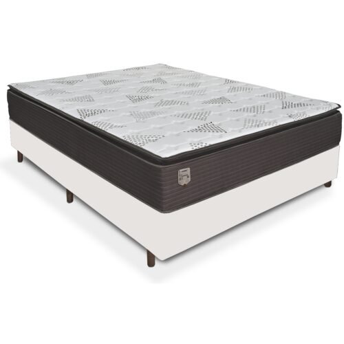 Alternative view of Colchão Casal Ravena 33 cm D26 Molas Ensacadas + Base Simples Corino Branco – UMAFLEX + BIOSTAR