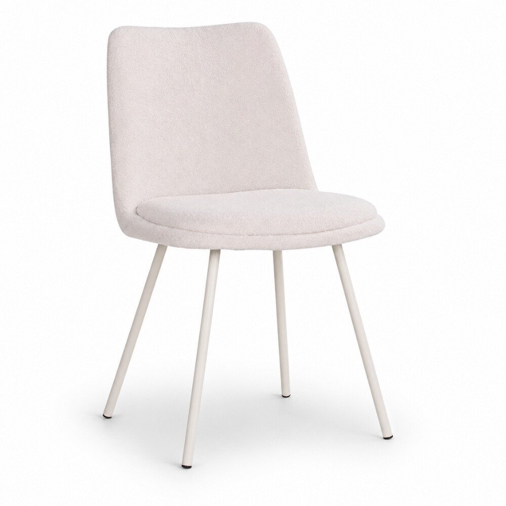 Cadeira Selene Bouclé Off White Base Areia - Rivatti