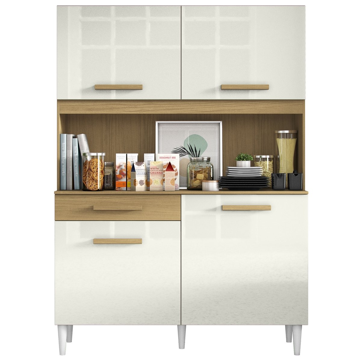 Kit Cozinha 4P1G 1,21 m Atacama/Off White - ARAMOVEIS - Imagem 4